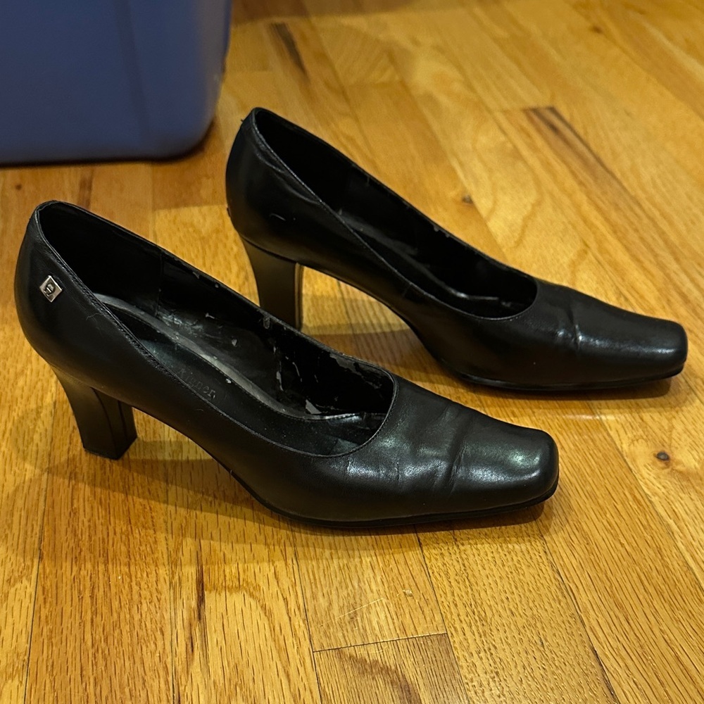 Etienne Aigner Black Leather Heels